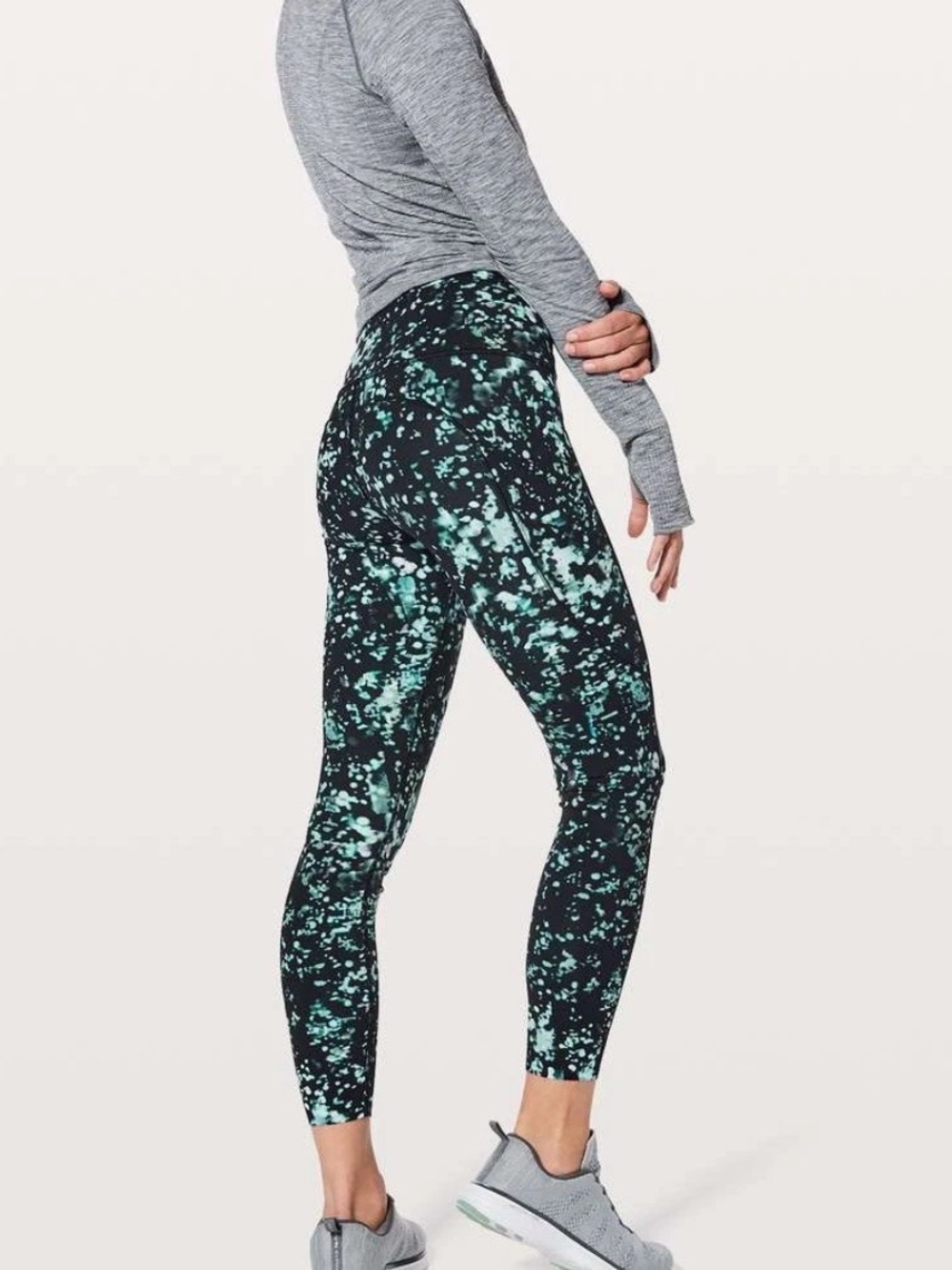 lululemon athletica fast & free pixel haze Patterned Performance Leggings